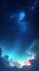 Wall Mural - Beautiful auroras accompanied a huge and beautiful starry sky. A starry sky conceals nothing. The picture should have layers, a sense of depth, a sense of detail, high-definition.