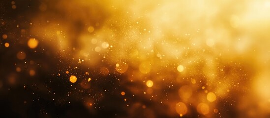Poster - Golden bokeh background with soft blurred lights creating a warm, dreamy atmosphere for elegant design and festive themes