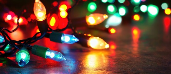 Poster - Colorful abstract background of festive holiday lights glowing on a textured surface for vibrant seasonal decorations and celebrations