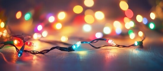 Poster - colorful bokeh background with vibrant diffused festive lights creating a warm holiday atmosphere fo