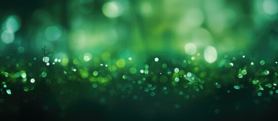 Aufkleber - Bokeh Background with Soft Green Tones and Glowing Light Effects for Creative Design and Art Projects