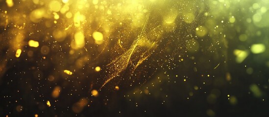 Poster - Abstract background with glowing yellow blurry lights creating a dreamy and ethereal atmosphere suitable for various creative projects.