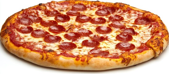 Aufkleber - Delicious pepperoni pizza with melted cheese and golden crust perfect for menus and food-related marketing materials