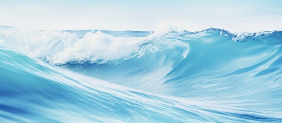 Poster - Gentle blue ocean waves creating a serene nature background ideal for relaxation and tranquility themes.