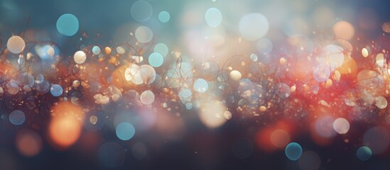 Poster - Vibrant Colorful Bokeh Background with Soft Lights and Blurred Circular Shapes for Creative Design and Art Projects