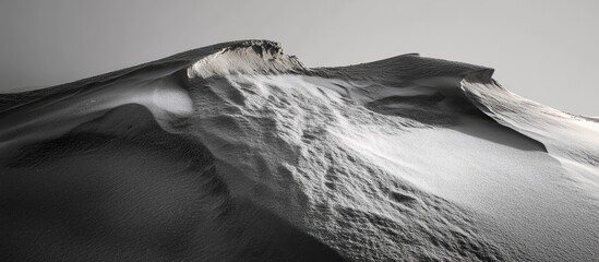 Aufkleber - Dramatic dunes of a nature reserve showcasing intricate textures and shadows under soft light ideal for landscape and environmental themes