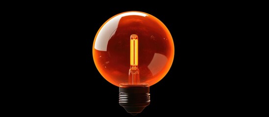 Poster - Vintage round orange bulb light with a filament, ideal for ambient lighting and retro decor in modern settings.