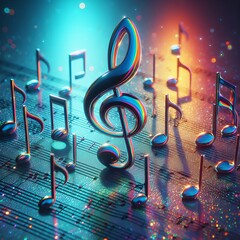Poster - Holographic Notes Reflective holographic surfaces in rainbow hue