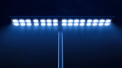 Poster - A tall light pole with many lights on it