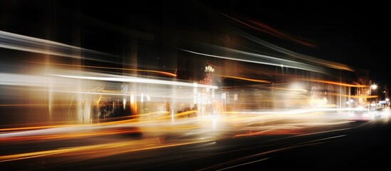 Aufkleber - Dynamic light trails captured at night showcasing motion blur from traffic and street lights