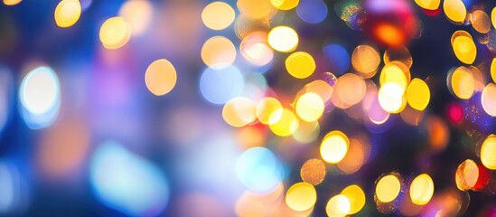 Aufkleber - Colorful bokeh lights creating a vibrant festive backdrop for celebrations and events showcasing a cheerful atmosphere and joyful moments