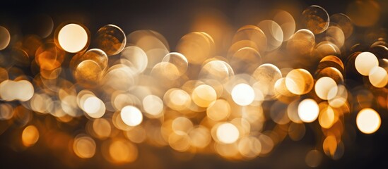 Poster - Elegant Gold and Warm Light Bokeh Background for Festive and Celebratory Designs