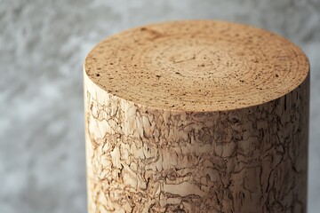 Poster - Close-up of a cylindrical piece of cork with visible texture and grain.