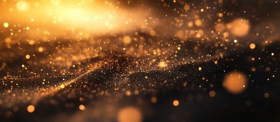 Poster - Shimmering golden bokeh backdrop with soft focus and elegant texture perfect for creative projects and festive designs