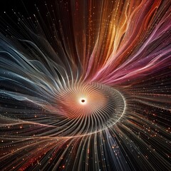 Poster - lines flowing outwards in a fan shape widespread impact of code