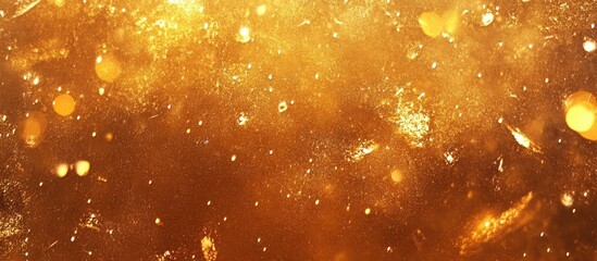 Poster - Glowing golden bokeh lights creating a shimmering abstract backdrop for artistic designs and festive celebrations