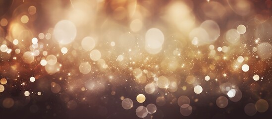 Poster - Golden bokeh texture background with sparkling lights perfect for holiday themes and festive designs