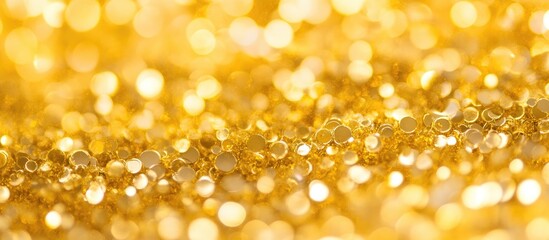 Poster - Gold bokeh circles background creating a festive atmosphere with soft light reflections and a dreamy blurred effect