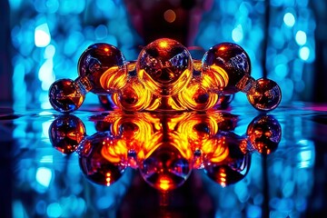 Poster - mirrored molecule stroke a stroke composed of mirrored molecules