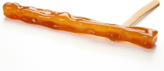 Poster - Sweet caramel candy stick on a white background for Christmas and holiday themes featuring traditional holiday treats and festive concepts