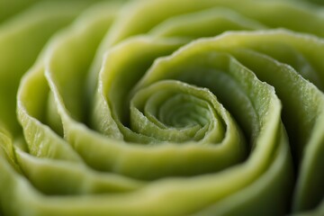 Poster - Close-up of a spiraling green plant, showing intricate details and texture.