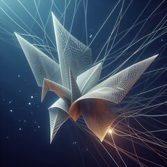 Poster - Origami Unfolding Paper like shapes unfold and refold as they tr
