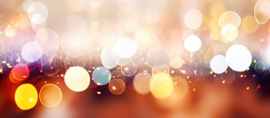Poster - Soft bokeh light texture for elegant Christmas background with warm glowing colors and festive ambiance suitable for holiday designs and promotions