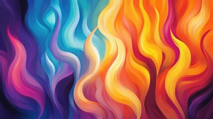 Poster - Abstract vibrant flames in dynamic color gradients