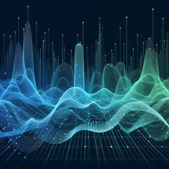 Poster - Sound Waves Abstract representation of sound waves using lines a