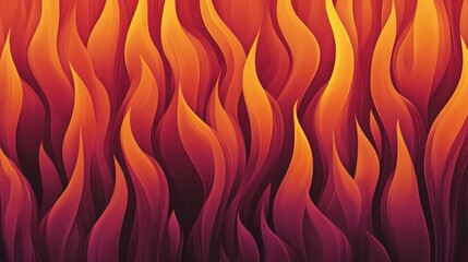 Poster - Blazing hot flames licking upward in a seamless gradient pattern