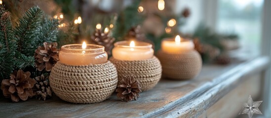 Aufkleber - Boho Inspired Eco-Friendly Christmas Decorations with Candles and Natural Elements
