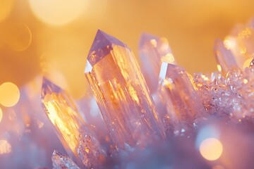 Poster - Close-up of illuminated quartz crystals.