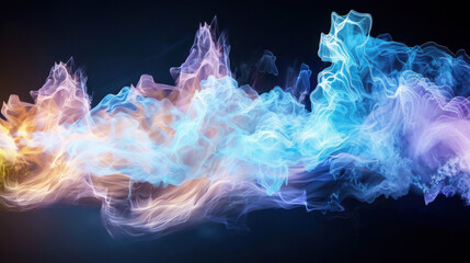 Fototapete - Visualizing quantum probability cloud geometric wave function representation in soft translucent colors mathematical physics concept digital environment abstract viewpoint