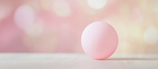 Poster - Soft focus pink sphere on a pastel backdrop with ample copy space for branding or promotional text