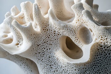 Poster - Close-up of porous bone structure, showing intricate detail and texture.