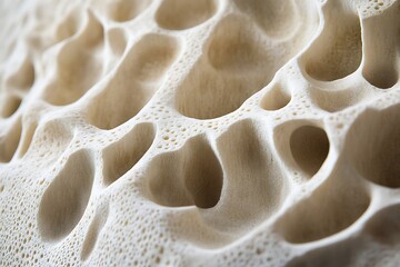Poster - Close-up of porous bone structure, showing intricate network of cavities and channels.