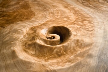 Poster - Close-up of swirling wood grain pattern, spiral carving in center.