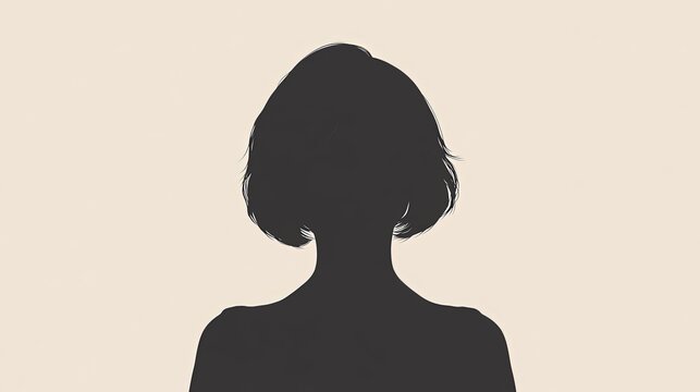 Silhouette of a woman with short hair.
