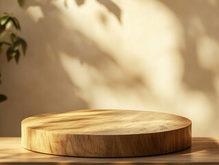 Sticker - Wooden cutting board on wooden table