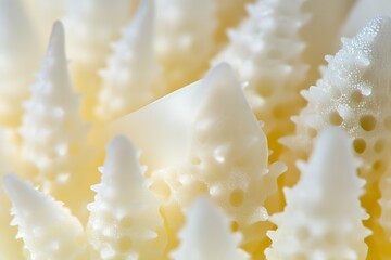 Poster - Extreme close-up of creamy white, textured flower pistil.