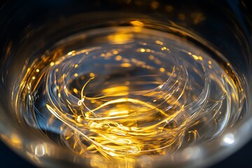Poster - Glowing lights submerged in water, creating a swirling, abstract pattern.