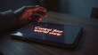 © 18042011 - Hand reaching towards glowing screen with text Control Your World Smarty on table at night, technology inspiration concept