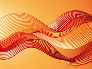Poster - Abstract Design of Red and Orange Wavy Lines Creating a Visually Striking Pattern with Copy Space for Versatile Use in Modern Graphic Design Projects