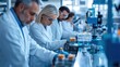 © Arpatsara - A team of scientists in lab coats conducts experiments in a modern laboratory, using precision equipment and analyzing samples.