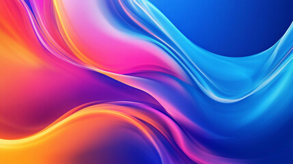 Poster - Beautiful abstract waves of color blending in vibrant gradients of pink, orange, and blue