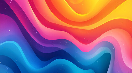 Aufkleber - Colorful waves create a vibrant abstract background for digital art and design