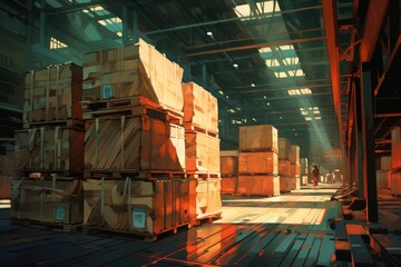 Poster - Exploring textures and shadows  crafting an atmospheric scene of loading with light and depth