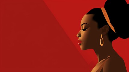 Poster - Vibrant primary color silhouette of a figure on a light background with space for headings