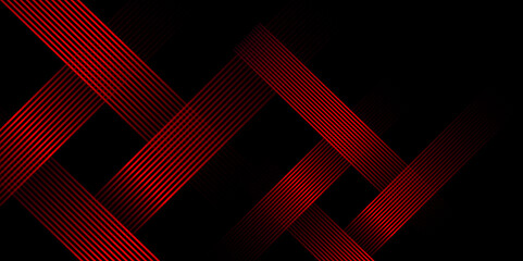 Poster - Red and black vector futuristic tech glow and shining line and stripes simple modern background. Vector illustration for presentation design. Social media cover and web wide banner template.	