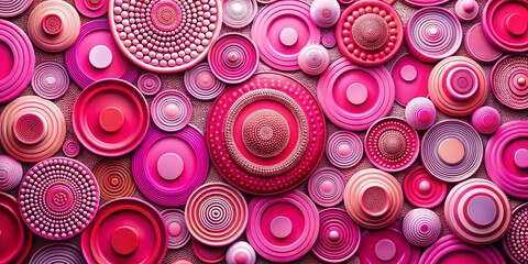 Poster - Captivating Pink Multi Circles Round Pattern Abstract Background for Modern Design and Creative Projects